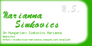 marianna simkovics business card